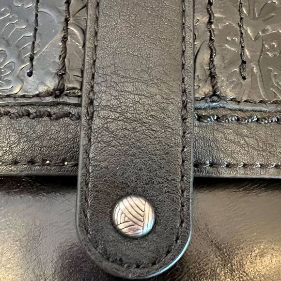 THE SAK Black Leather Crossbody Bag Distressed Tooled *NEW* - Picture 14 of 14